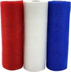 Red White Blue Deco Mesh - 10  X 10 Yards  Set Of 3 Rolls  4th Of July  Usa