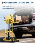 Hydraulic Material Lift  440lbs Pallet Truck Dolly 36  Max Lift Winch Stacker