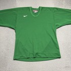 Vintage Nike Hockey Jersey Men   s Size 50 Green White Fight Strap Blank Oversized