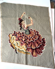 Vtg Stitchery Sampler-needlepoint Spanish Flamenco Dancer 23x27 