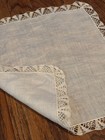 Vintage White Linen Handkerchief Hanky Crochet Lace Needlepoint Edge Trim 12 