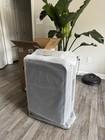 Mixi 24  Luxury Checked Suitcase  Wide Handle  Grey  Tsa Lock  Spinner Wheels