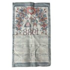 Vintage 1988 Calendar Tea Towel Swedish Folk Art Wall Hanging Decor