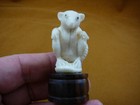  tb-rat-2  Little White Standing Rat Tagua Nut Palm Figurine Bali Rats