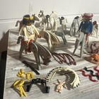Vintage Playmobil 1974 Old Indians Native Americans Horses Toy Lot Campfire