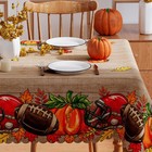 Fall Tablecloth 60x84 Inch Rectangle  Football 60  x84   Rectangular  Blue 