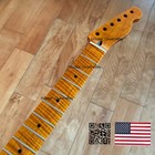 Roasted Flame Maple Stainless Tele Neck Nitro Fits Telecaster Fender Tm22bu