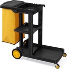 Heavy-duty Commercial Cleaning Cart  3-shelf Design With Yellow Bag   Cover New