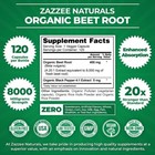 Usda Organic Extra Strength Beet Root 20 1 Extract 8000 Mg Strength 120 Capsules