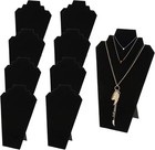 9 Pack Black Velvet Necklace Display Stand 12 5in Jewelry Holder Easel