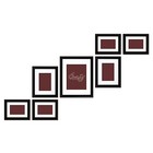 Craig Frames 1wb3bk Picture Frame 7-piece Wall Set  Black Frames  White Mats