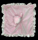 Stepping Stones Pink Teddy Bear Lovey Plush Baby Toy Security Blanket Satin Trim