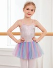Girls Strap Ballet Leotards Sparkly Sequin Ballerina Dance Outfit  size 3-4 T 