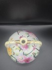 Antique Nippon Hat Pin Holder Victorian Hand Painted Floral W gold Accents