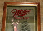 Miller High Life Beer Mirror Sign  Wisconsin White Tailed Deer  Wildlife Series
