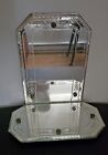 Antique Vtg Art Deco Era Etched Beveled Mirror Shelf Vanity Perfume Display