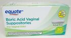 Equate Feminine Health Boric Acid Vaginal Suppositories 30 Ct  Exp 6 26 