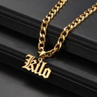Personalize Name Pendant Necklace 5mm Cuban Link Chain Custom Mens Jewelry Gift