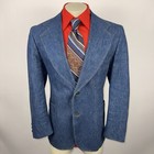 Vintage 70s Levis Blazer Jacket Panatela Denim Sport Coat Suit Blue Jean Mens 44