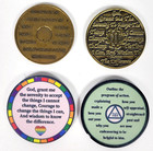 Lot Of 4 Alcoholics Anonymous Medallion Coin Token   1 Month  6 Months  1 Year