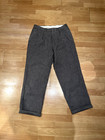 Authentic Vintage Japanese Brown-grey 95  Wool Relaxed Fit Pants With Cuff Snaps