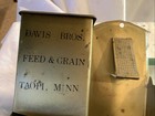 Antique Match Holder Safe   davis Bros  Feed   Grain Taopi  Minn 