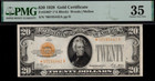 1928  20 Gold Certificate Star - Pmg Very Fine 35 -  00195442