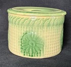 Mccoy  Daisy Butter Crock  Glazed Yellow   Green  Antique   Beautiful 