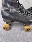 Vintage Chicago Mens Rink Roller Skates Size 9 Black Leather Quad Arrow Wheels