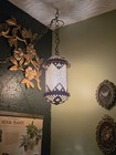    vintage Sarna Brass India Hanging Lamp Pierced Moroccan Lantern Light - Tested