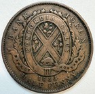 Province Of Canada Bank Of Montreal 1844 Bank Token Half Penny