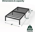 14 Inch Metal Bed Frame  Steel Support  No Box Spring Required  Easy Assembly