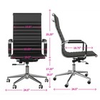 Pu Leather Tall Ribbed Executive Office Chair Leather High Back