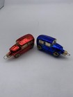 Germany Antique Car Shiny Christmas Ornaments 2 Different Colorful Cars German