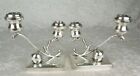 P Lopez G Mexican Sterling Silver Candle Sticks Mid Century Modern Vintag Mexico