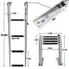 Heavy Duty Telescopic Folding Boat Ladder 4 Step Stainless Steel Swim Platform M