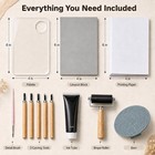 Linocut Kit 3 Blocks Linoleum Carving Tools For Beginners Stamp Printing Art Diy
