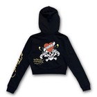 Ed Hardy    lks Skull    Black Cropped Zip Up Hoodie