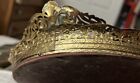 Vintage Hollywood Regency Mcm Gold Floral Dresser Tray Vanity Mirror  Wall Hang