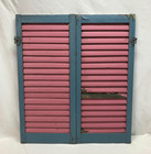 Antique Vtg 16x36 Pair Shabby House Window Wood Louvered Shutters Chic 1359-25b