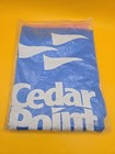 Vintage Souvenir Cedar Point Amusement Park Sandusky Ohio Blue Hood Rain Poncho