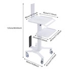 Adjustable Rolling Computer Cart Hospital Beauty Spa Trolley Cart Rolling Cart