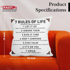 Rustic Inspirational Quotes Pillow Covers - 7 Rules Of Life Pillow Case Cushion
