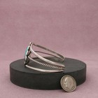 Navajo Sterling Silver Vintage Turquoise Flower Cuff Bracelet Size 6 75in