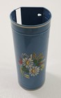 Vintage Ransburg Hand Painted Blue Metal Holder   Wall Pocket Dispenser 