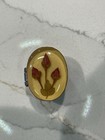Vintage 925 Sterling Silver Rosebuds Resin Lid Pill Box