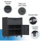 Black Garage Storage Cabinet With Drawers Metal Tool Cabinets