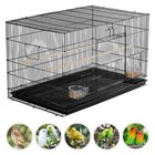 Stackable Rectangle Breeding Flight Parakeet Budgie Finch Bird Cage Black