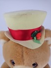 Vintage Applause Christmas Tan Bear Plush Stuffed Animal 14  Holiday Green Vest