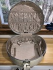 Vtg Royal Traveller Schwayder White Hard Train Case Makeup Toiletry Luggage Bag
